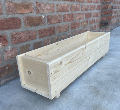 Ruddings Wood Large Garden Planter Trough Flower Box Natural Fully Assembled 900mm - image 1