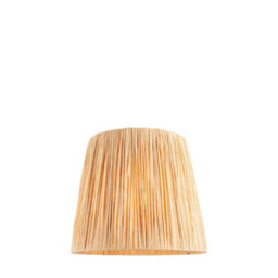 Loops 30Cm Handcrafted Tapered Cylinder Lamp Shade In Natural Raffia And Matt Black - thumbnail 1