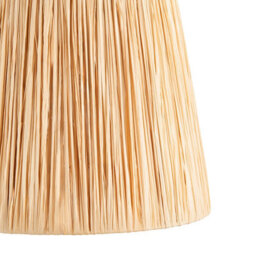 Loops 30Cm Handcrafted Tapered Cylinder Lamp Shade In Natural Raffia And Matt Black - thumbnail 3