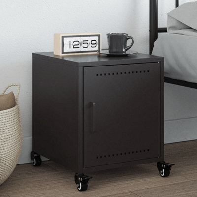 Berkfield Bedside Cabinet Black 36X39X43.5 Cm Steel - image 1