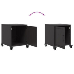 Berkfield Bedside Cabinet Black 36X39X43.5 Cm Steel - thumbnail 9