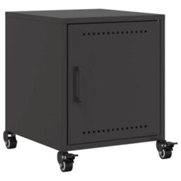 Berkfield Bedside Cabinet Black 36X39X43.5 Cm Steel - thumbnail 2