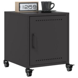 Berkfield Bedside Cabinet Black 36X39X43.5 Cm Steel - thumbnail 4