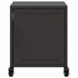 Berkfield Bedside Cabinet Black 36X39X43.5 Cm Steel - thumbnail 6
