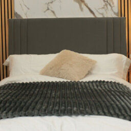 "Urban Textures - Nevada Luxury 20"" High Velvet Fabric Upholstered Bed 3 End Panel Headboard - Grey" - thumbnail 1