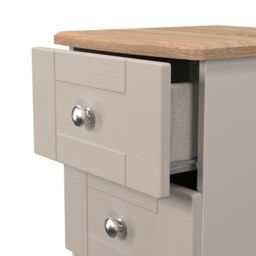 Santander Ready Assembled Matt Beige & Oak 2 Drawer Wide Bedside Chest (H)502mm (W)395mm (D)411mm - thumbnail 4