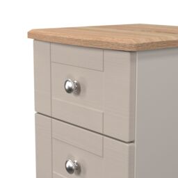 Santander Ready Assembled Matt Beige & Oak 2 Drawer Wide Bedside Chest (H)502mm (W)395mm (D)411mm - thumbnail 3