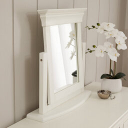 The Furniture Market Wilmslow White Painted Vanity Dressing Mirror Elegant French Inspired Design, Adjustable Angle, Satin Paint Finish - thumbnail 2