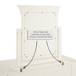The Furniture Market Wilmslow White Painted Vanity Dressing Mirror Elegant French Inspired Design, Adjustable Angle, Satin Paint Finish - thumbnail 5