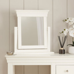 The Furniture Market Wilmslow White Painted Vanity Dressing Mirror Elegant French Inspired Design, Adjustable Angle, Satin Paint Finish - thumbnail 3