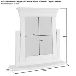 The Furniture Market Wilmslow White Painted Vanity Dressing Mirror Elegant French Inspired Design, Adjustable Angle, Satin Paint Finish - thumbnail 6