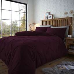 Smart Living Teddy Bear Fluffy Bedding Set, Thermal Warm & Cosy Super Soft Fleece Duvet Cover Set With Pillowcases - Purple