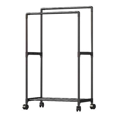 Metal Clothes Hanging Rail Stand Shoe Rack Storage Shelf - image 1