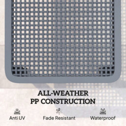 Outsunny Plastic Sun Lounger, 4-Position Garden Lounger, Dark Grey - thumbnail 4