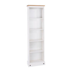 Core Products White Wax Premium Corona Tall Narrow Bookcase With Antique Wax Top H176.0Cm X W46.0Cm X D20.0Cm - thumbnail 2