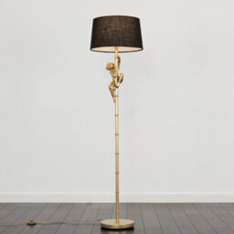 Valuelights Modern Gold Hanging Monkey Design Floor Lamp With Black Tapered Shade - Includes 6W Led Bulb 3000K Warm White - thumbnail 4