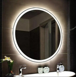 Biznest Round Bathroom Led Mirror Lights Illuminated Demister Pad Antifog Touch Design 2 (80X80Cm)