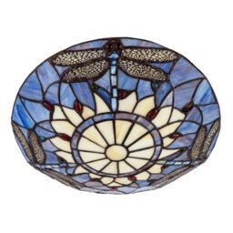 Happy Homewares Lavender Light Purple Dragonfly Tiffany Glass Easy Fit Pendant Shade - thumbnail 5
