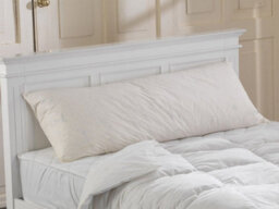 "Long Bolster Body Pillow - Duck Feather Filling, Cotton Casing - Pillow With Polycotton Pillowcase (Double, 4Ft 6"", White)"