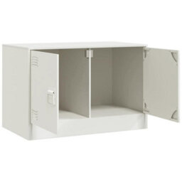 Berkfield Sturdy Tv Cabinet White 67X39X44 Cm Steel - thumbnail 7