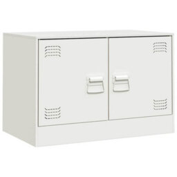 Berkfield Sturdy Tv Cabinet White 67X39X44 Cm Steel