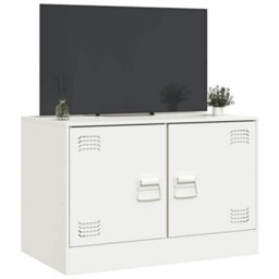 Berkfield Sturdy Tv Cabinet White 67X39X44 Cm Steel - thumbnail 5