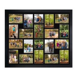 AK Frames 80X70Cm Black Modern Multi Photo Frame With Black Mount - Holds 20 Apertures (18X) 6X4, (2X) 4X4 Photos - thumbnail 1