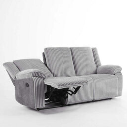 More4Homes Verona 3 Seater Jumbo Cord Manual Recliner Sofa (Grey) - thumbnail 4