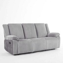 More4Homes Verona 3 Seater Jumbo Cord Manual Recliner Sofa (Grey) - thumbnail 2