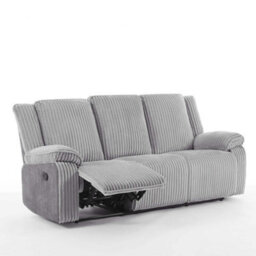 More4Homes Verona 3 Seater Jumbo Cord Manual Recliner Sofa (Grey) - thumbnail 3
