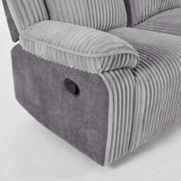 More4Homes Verona 3 Seater Jumbo Cord Manual Recliner Sofa (Grey) - thumbnail 6
