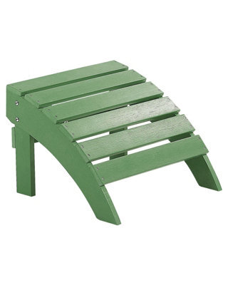 Beliani Green Garden Footstool, Weather-Resistant Matt Slatted (W50 X D43 X H34Cm) - image 1