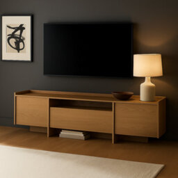 Impact Furniture Tv Unit With Storage Large Cabinet 200Cm Wide Stand For Up 80 Inch Tv Modern White Washed Light Oak Doors Japandi - thumbnail 3