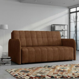 Viva Grand Iv Sofa Bed With Sleeping Function And Bedding Storage Freestanding Upholstered Back 165 98 85Cm Brown - thumbnail 2