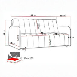 Viva Grand Iv Sofa Bed With Sleeping Function And Bedding Storage Freestanding Upholstered Back 165 98 85Cm Brown - thumbnail 5