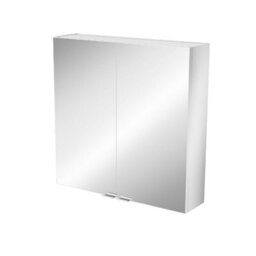 GoodHome Imandra Compact Matt Silver Mirror Effect Double Bathroom Cabinet Mirrored (H)600mm (W)600mm