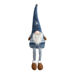 Samuel Alexander 48Cm Tall Christmas Gnome Gonk Nordic Decoration Blue Body Hat Bell Dangly Legs - thumbnail 9