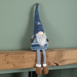 Samuel Alexander 48Cm Tall Christmas Gnome Gonk Nordic Decoration Blue Body Hat Bell Dangly Legs - thumbnail 8