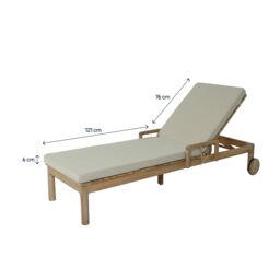 GoodHome Tiga Sand Outdoor Sunlounger Cushion (L)197Cm - thumbnail 9