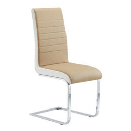 Furniture in Fashion Symphony Taupe And White Faux Leather Dining Chairs In Pair - thumbnail 2