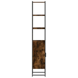 Berkfield Bathroom Cabinet Smoked Oak 33X33X185.5 Cm Engineered Wood - thumbnail 7