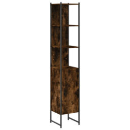 Berkfield Bathroom Cabinet Smoked Oak 33X33X185.5 Cm Engineered Wood - thumbnail 2