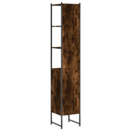Berkfield Bathroom Cabinet Smoked Oak 33X33X185.5 Cm Engineered Wood - thumbnail 8