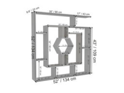 Decorotika Labrina Geometric Design Bookcase White & Walnut - thumbnail 4