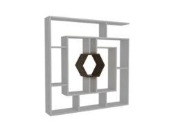 Decorotika Labrina Geometric Design Bookcase White & Walnut - thumbnail 3