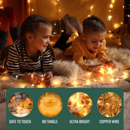 Globrite Garden Fairy Lights - 200 Led, Warm White - Battery Operated String Lights With Remote Control & 8 Lighting Modes - thumbnail 7