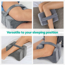 Livivo Orthopaedic Leg Pillow Grey Fleece Knee Sleep Support - thumbnail 2