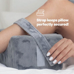 Livivo Orthopaedic Leg Pillow Grey Fleece Knee Sleep Support - thumbnail 3