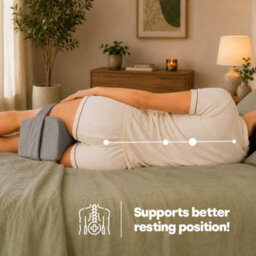 Livivo Orthopaedic Leg Pillow Grey Fleece Knee Sleep Support - thumbnail 4