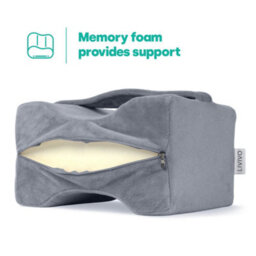 Livivo Orthopaedic Leg Pillow Grey Fleece Knee Sleep Support - thumbnail 5